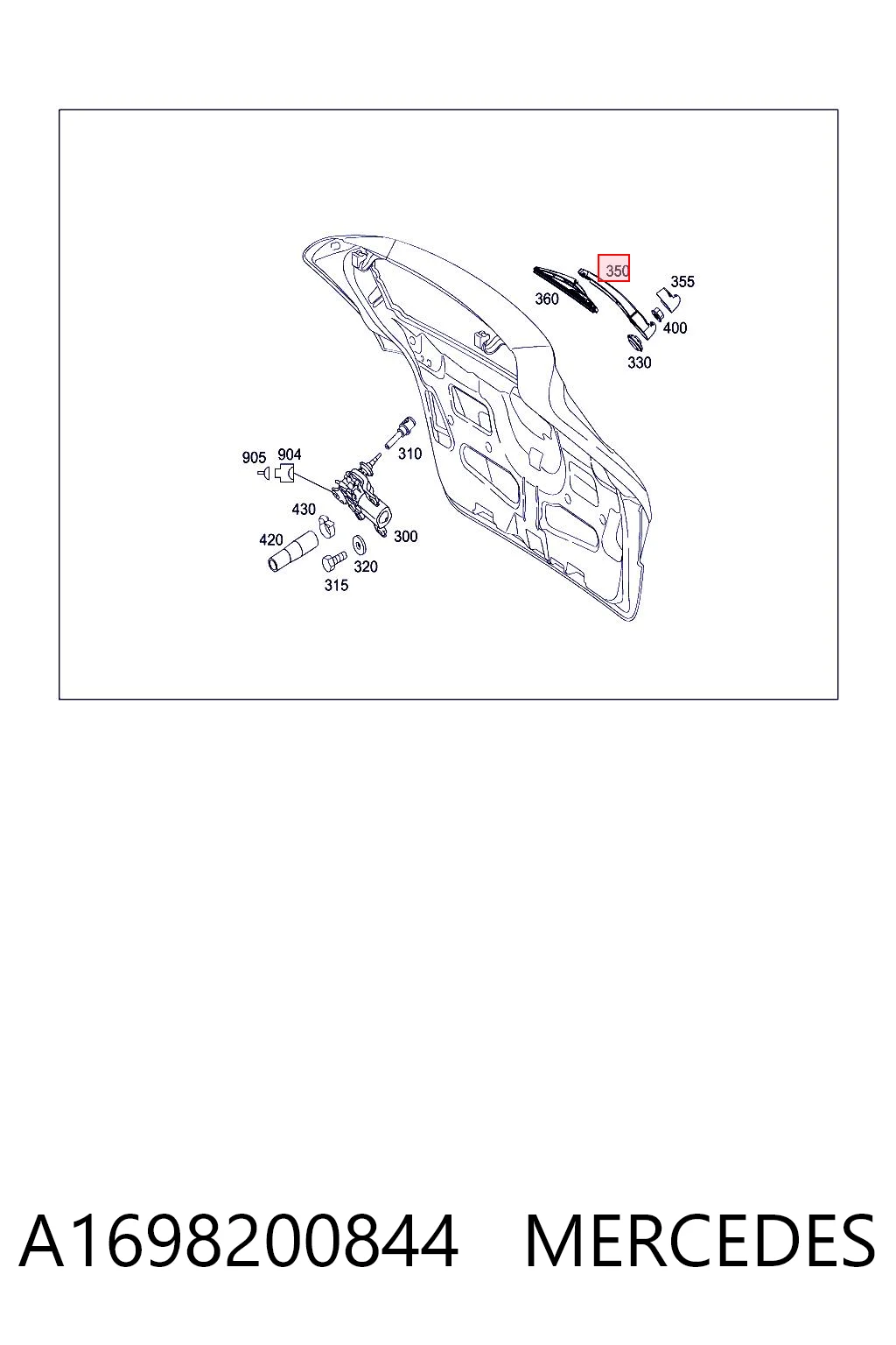 A1698200844 Mercedes Рычаг-поводок дворника заднего стекла