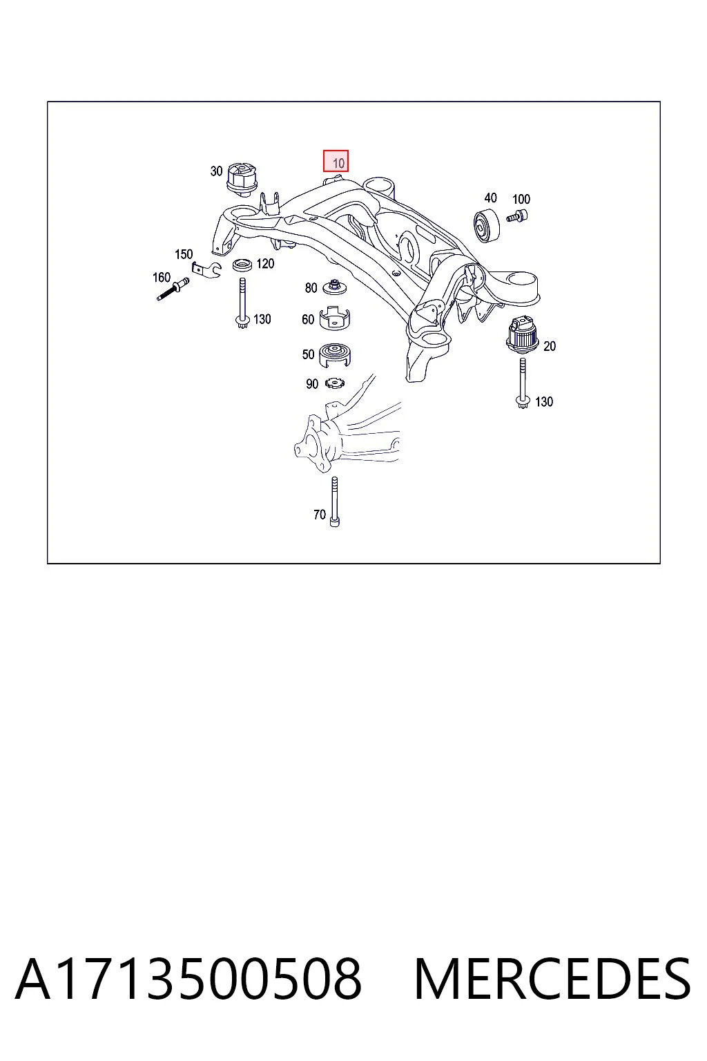 A1713500508 Mercedes Подрамник задней подвески