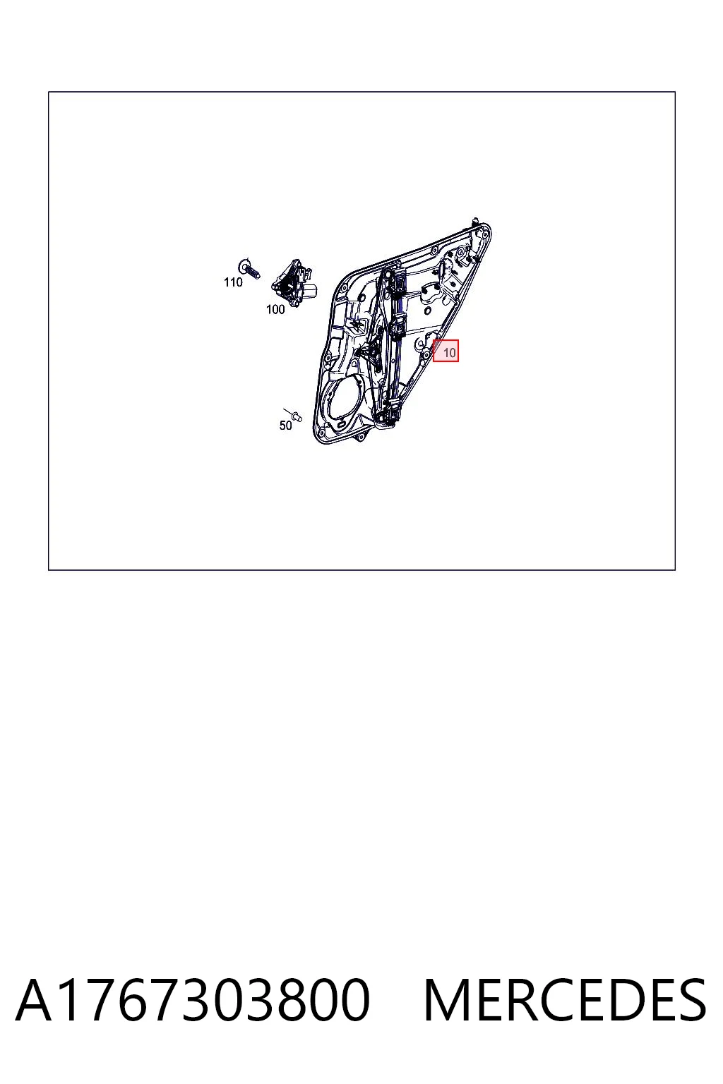 A1767303800 Mercedes Механизм стеклоподъемника двери задней, левой