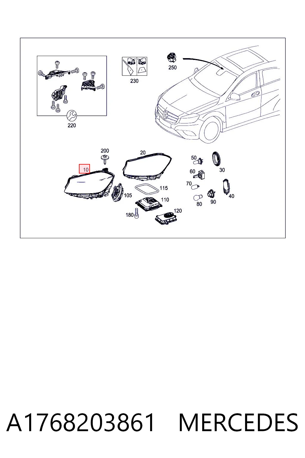 A1768203861 Mercedes Фара