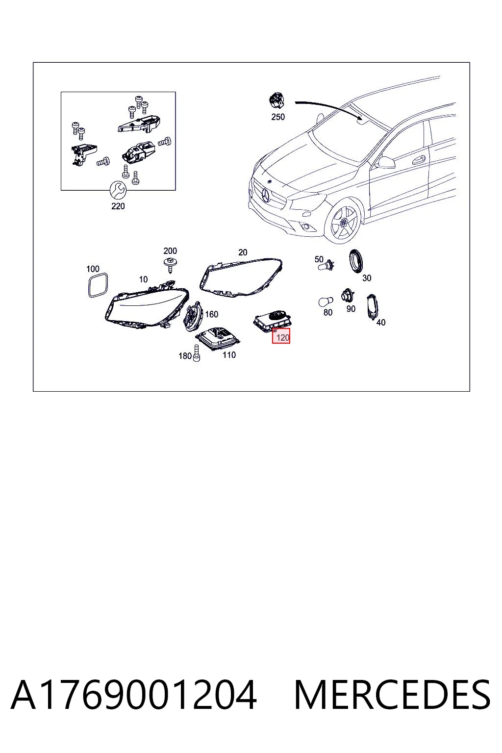 A1769001204 Mercedes Блок упавления автосветом