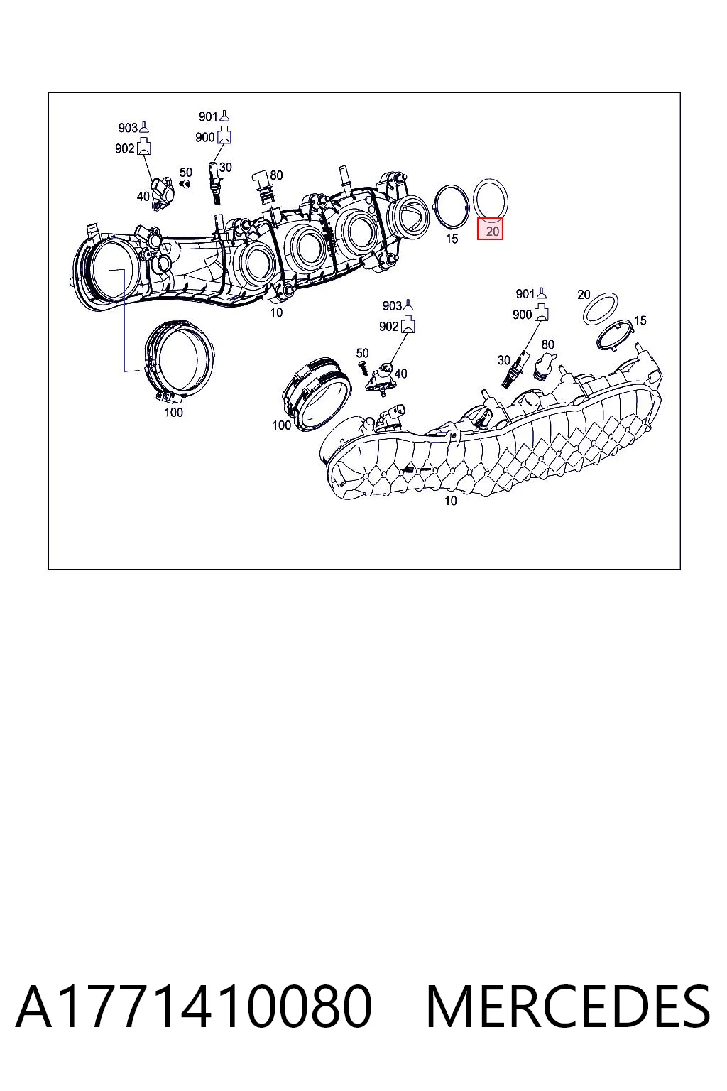 A1771410080 Mercedes  Прокладка впускного коллектора