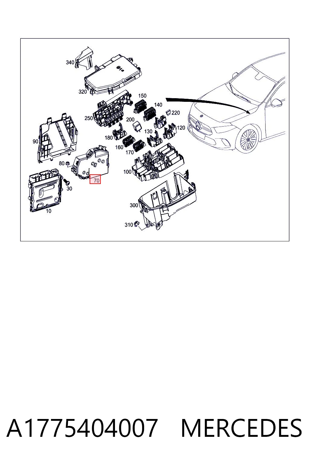 Блок предохранителей MERCEDES A1775404007