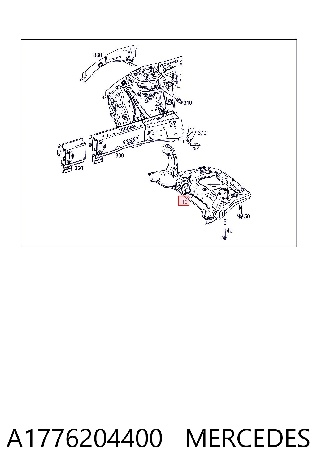Подрамник передней подвески на Mercedes A  W177