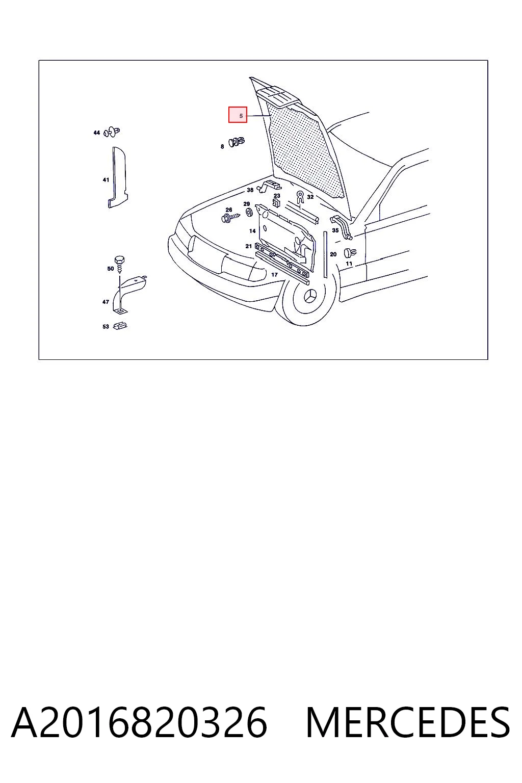Шумка капота на Mercedes C 190 W201