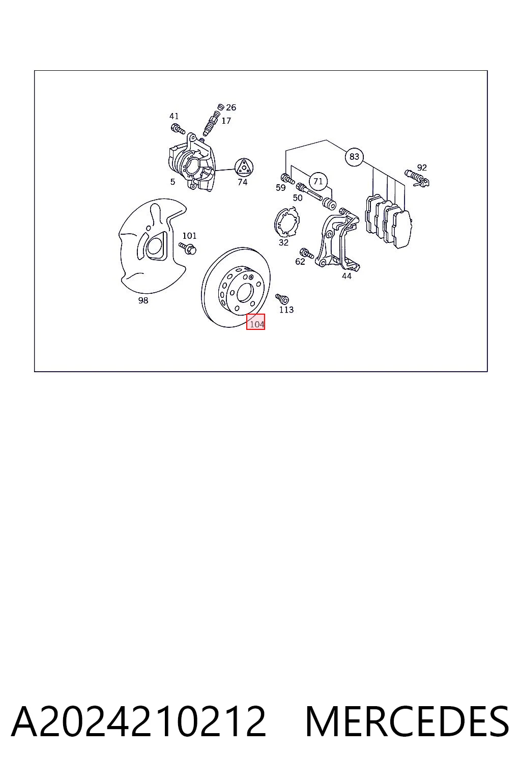 A2024210212 Mercedes Диск тормозной передний