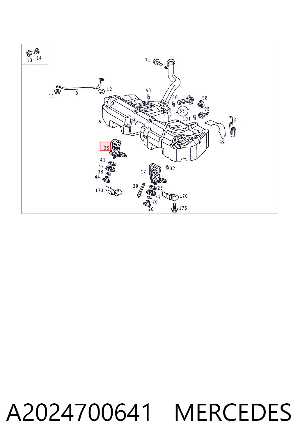 A2024700641 Mercedes Датчик уровня топлива в баке правый