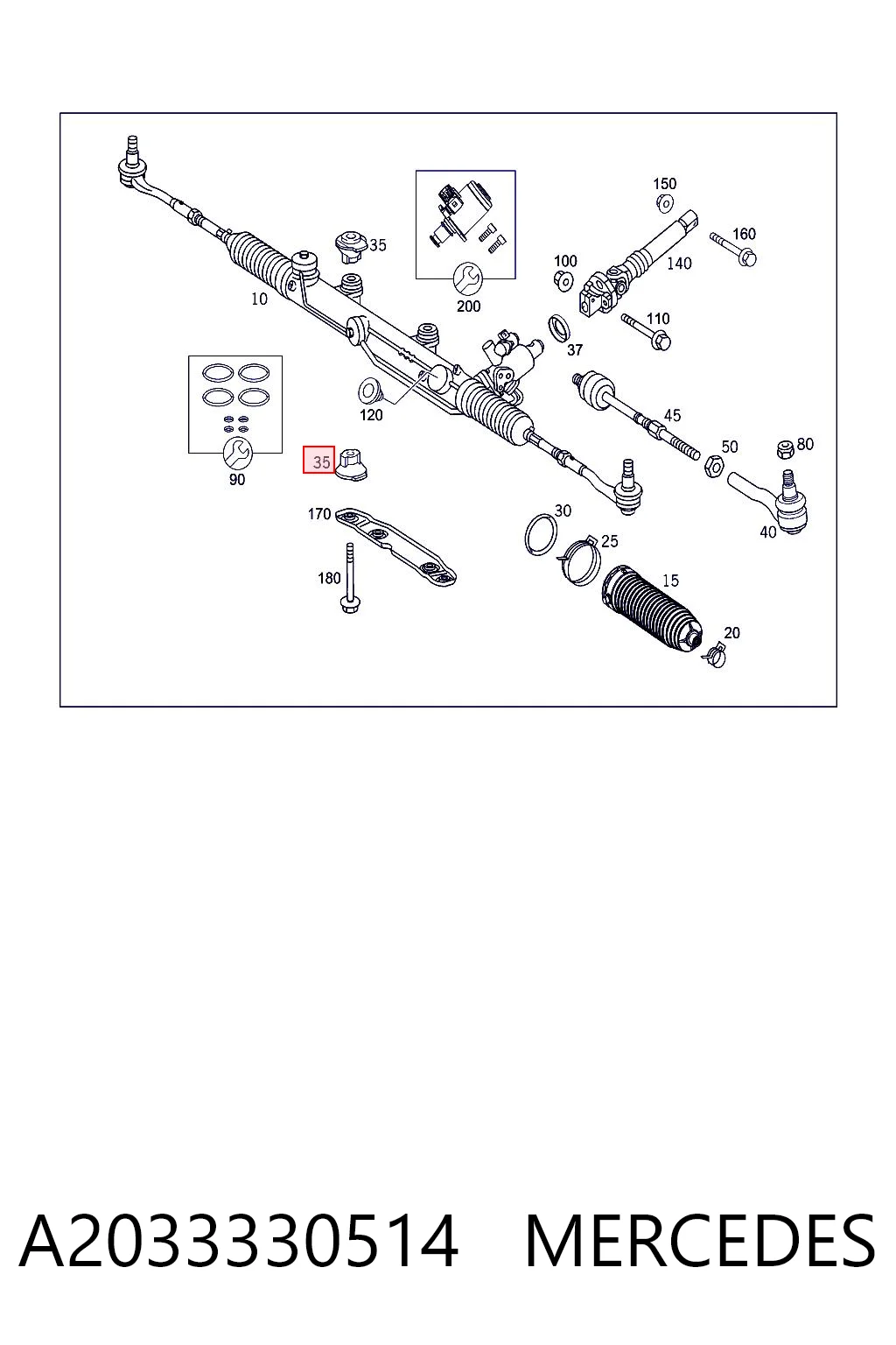 A2033330514 Mercedes Ремчасть рулевой рейки