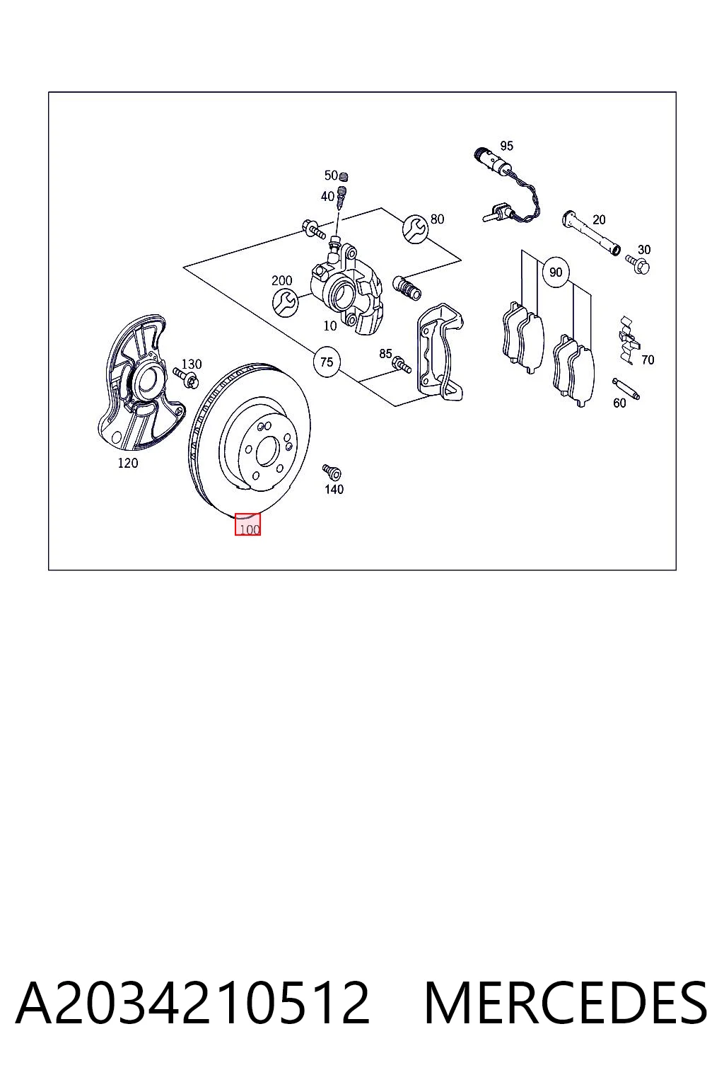 A2034210512 Mercedes Диск тормозной передний