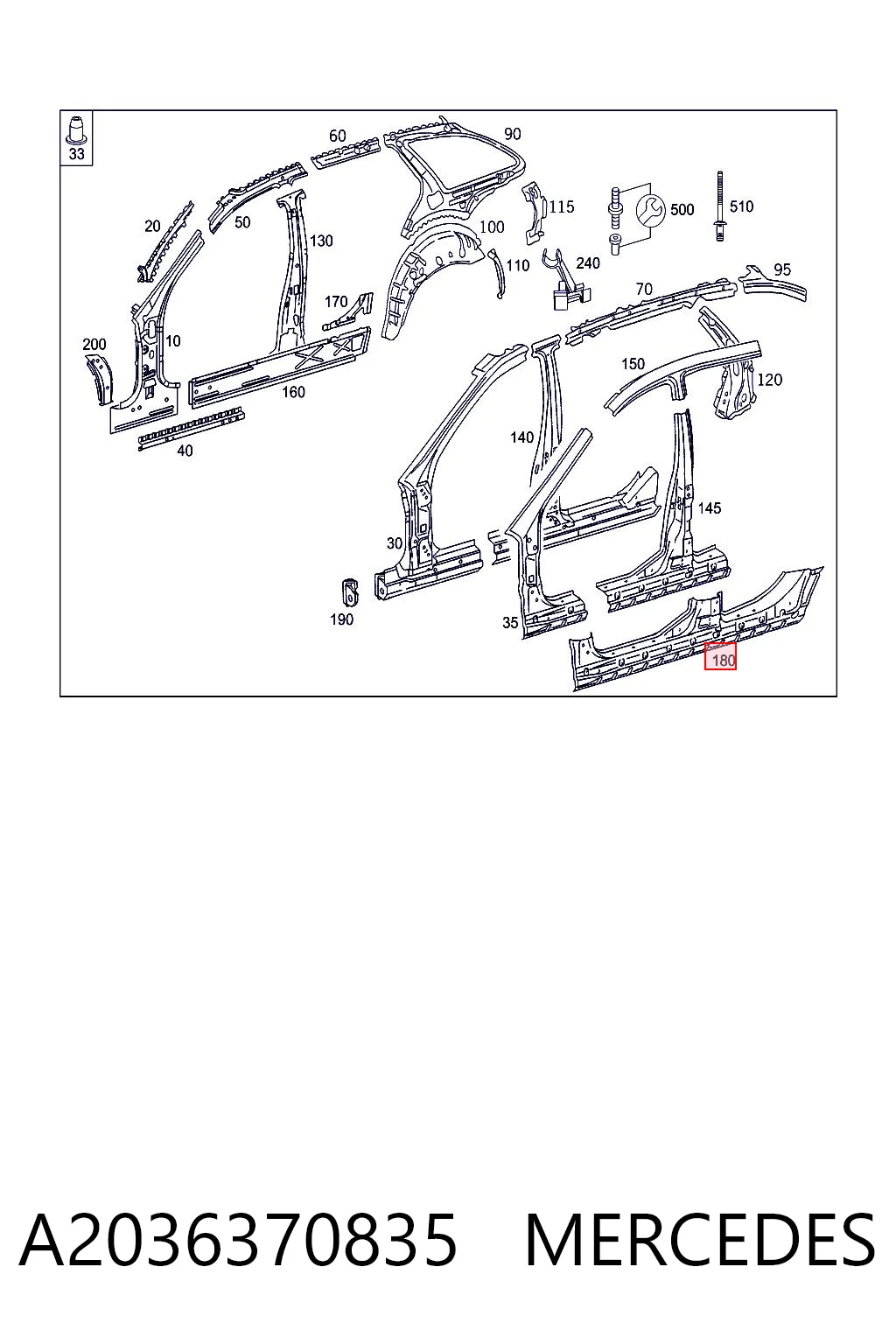 Порог внешний правый Polcar 500342 цена, от 86.39 USD