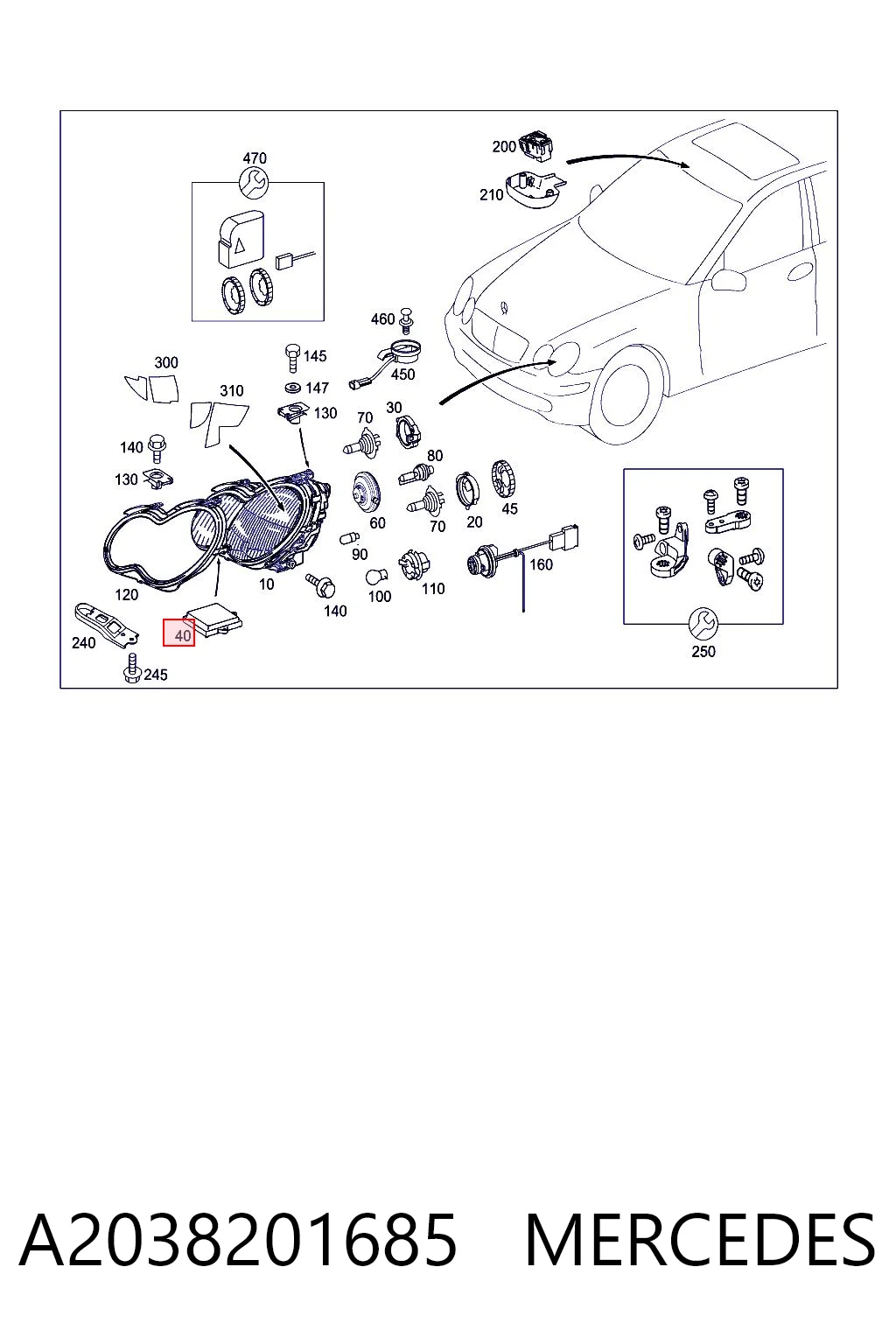 A2038201685 Mercedes Модуль управления биксеноном