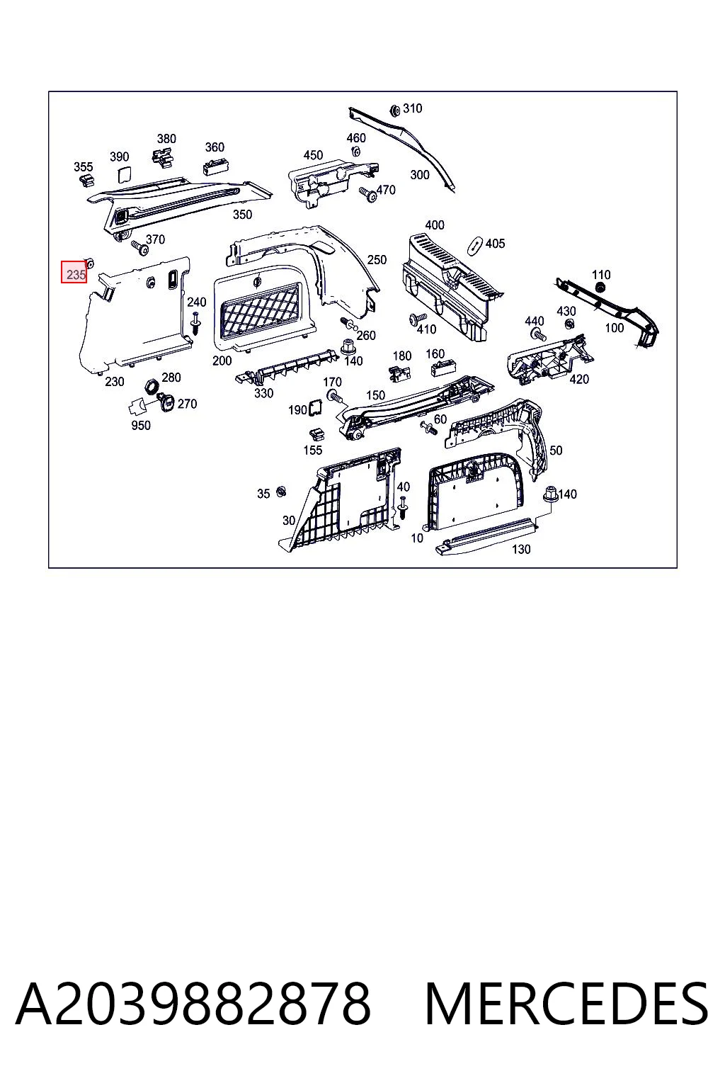 A2039882878 Mercedes Хомут глушителя задний