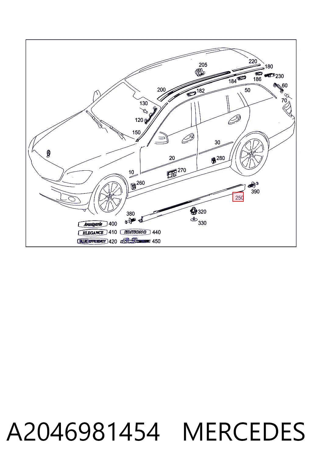Купить 2046981454 VAG Накладка (молдинг) порога наружная правая