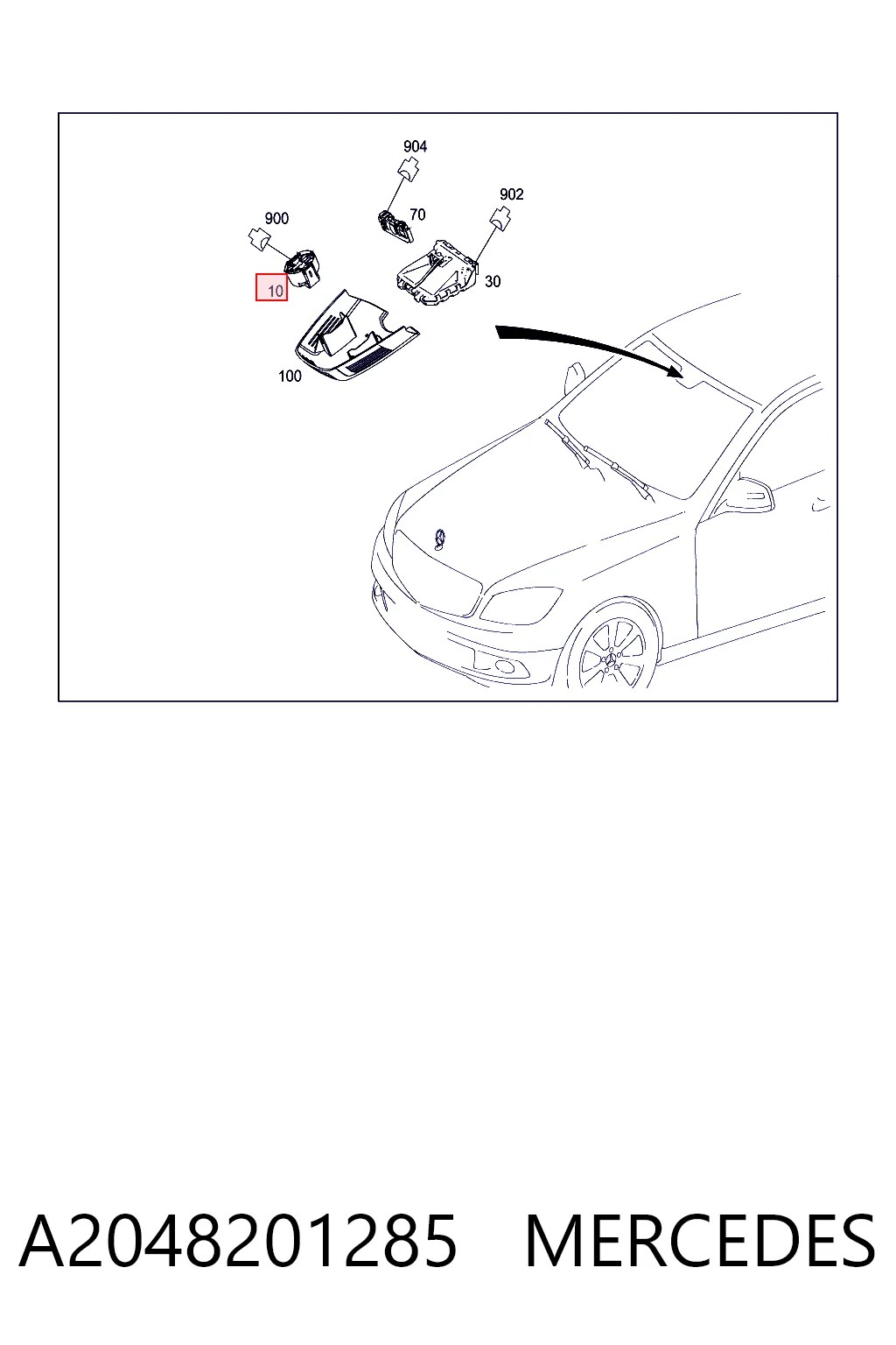 Автомобильный датчик дождя Mercedes 2048201285