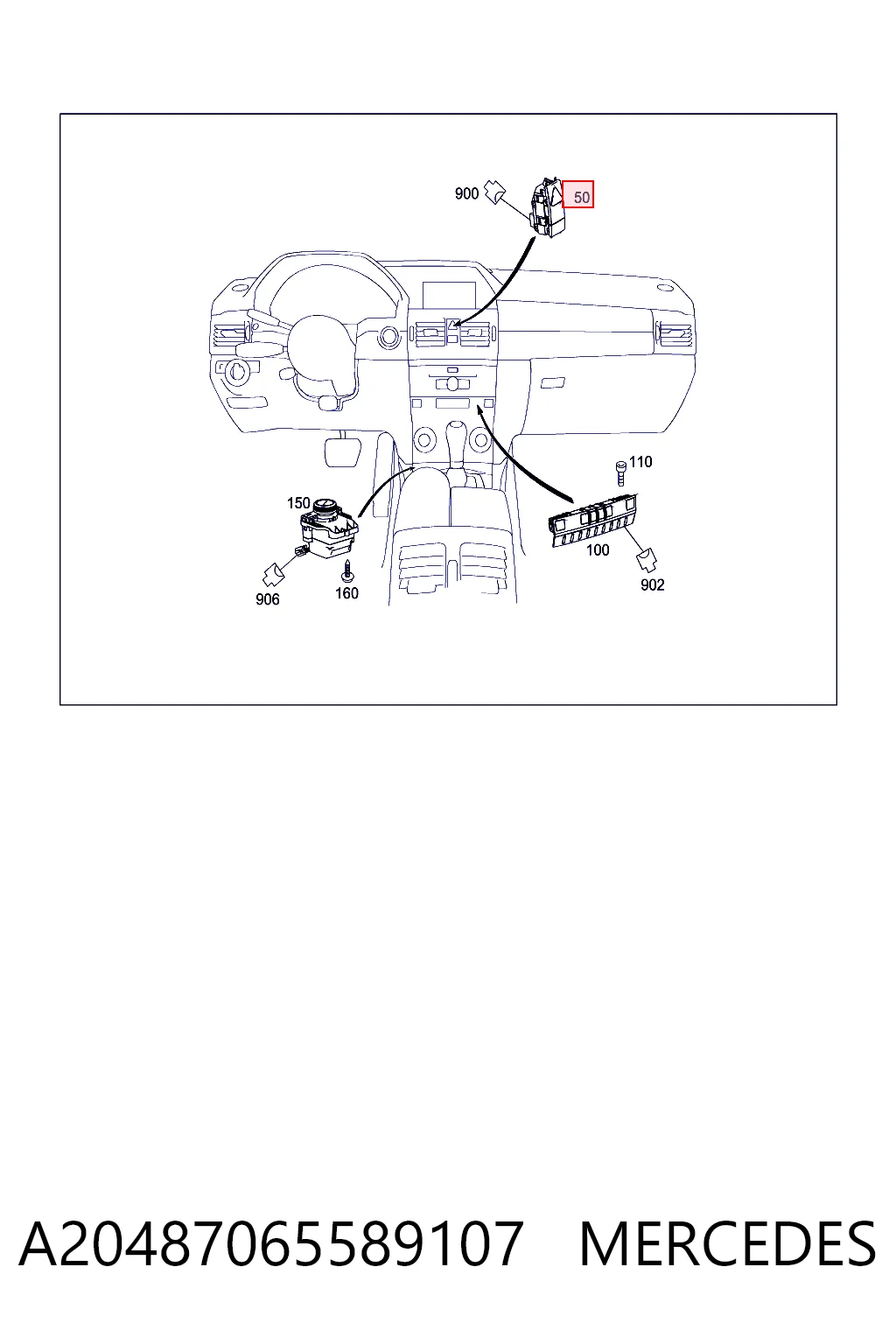  Кнопка аварийки Mercedes C 