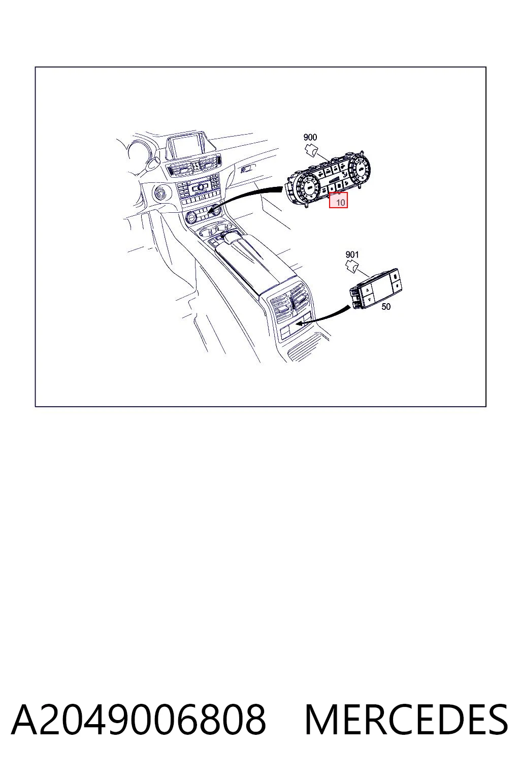 A2049006808 Mercedes Механизм управления кондиционером