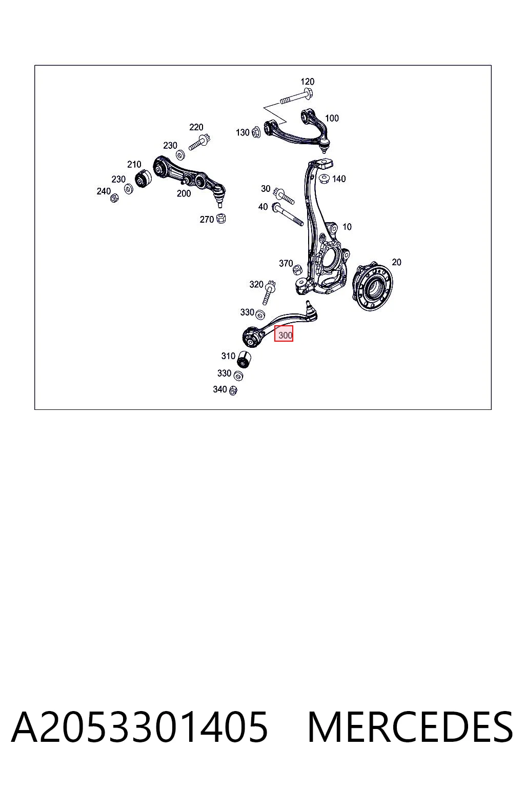 A2053301405 Mercedes Рычаг передней подвески нижний, правый