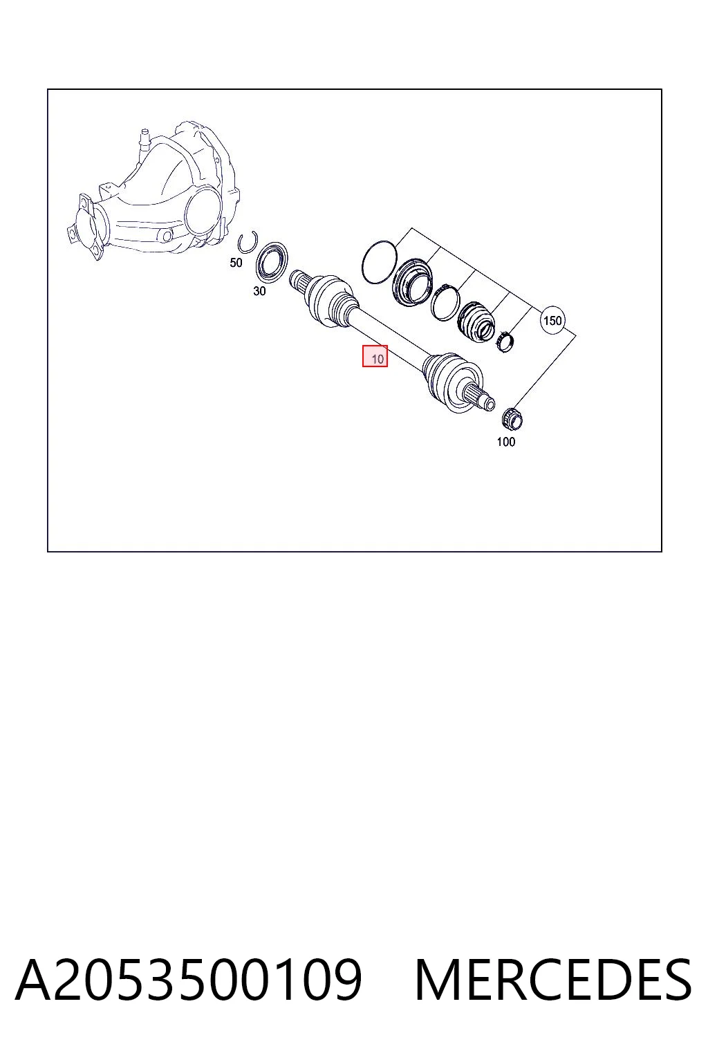 Приводы задних колес Mercedes C седан (W205) (2013 - 2021) цена, от 135.21 USD