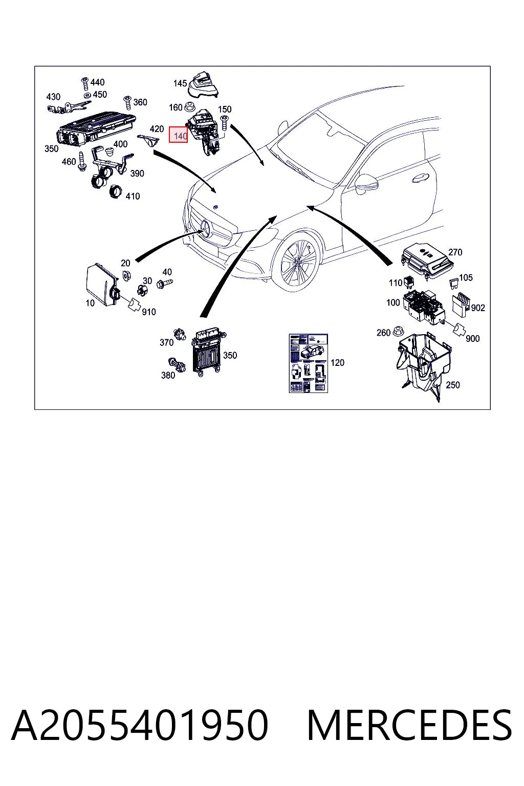 Блок предохранителей MERCEDES A2055401950