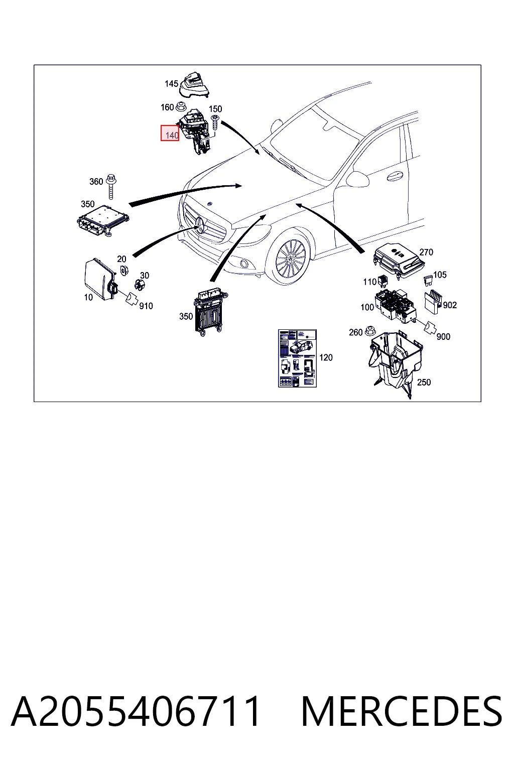 Блок предохранителей MERCEDES A2055406711