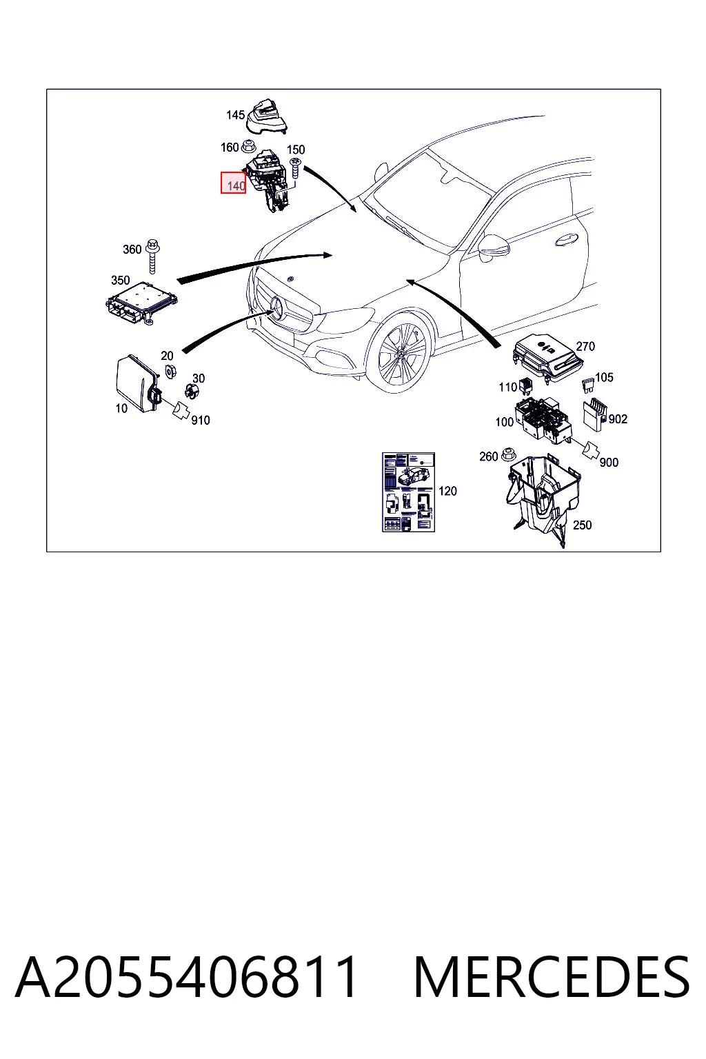 Блок предохранителей MERCEDES A2055406811