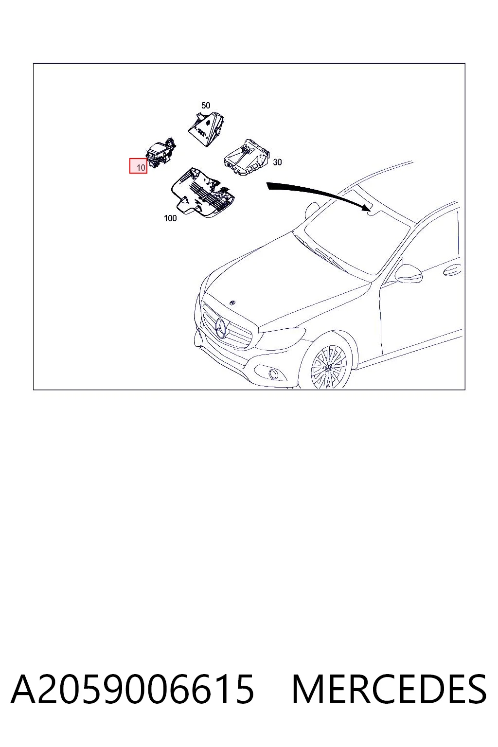Датчик дождя на Mercedes C  W205