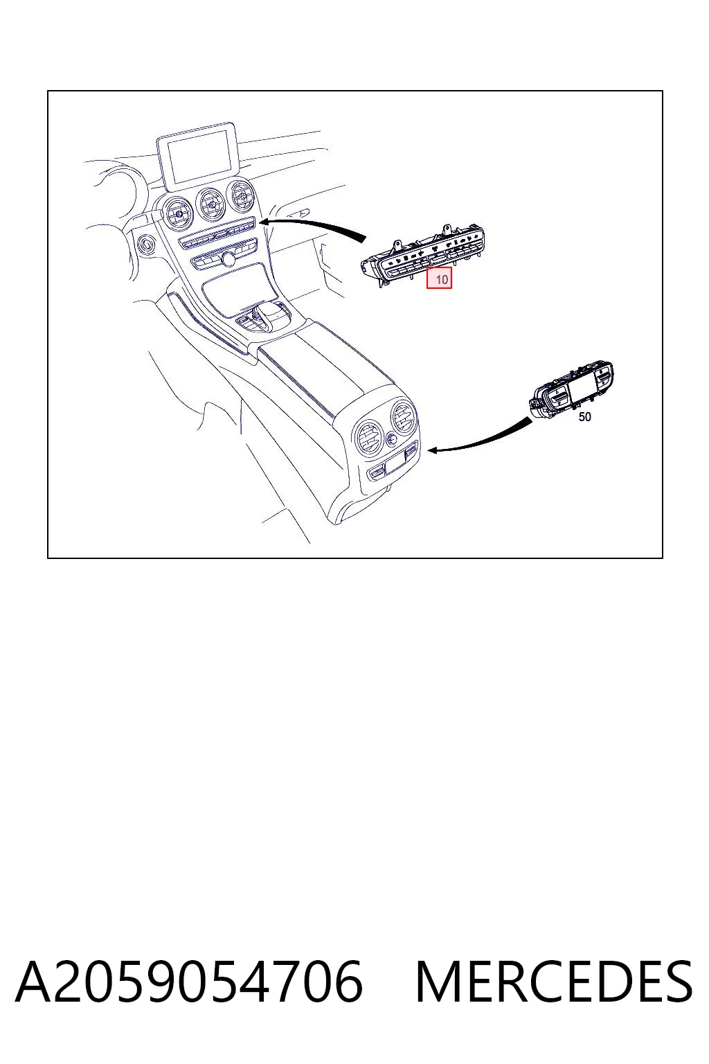 A2059054706 Mercedes Механизм управления кондиционером