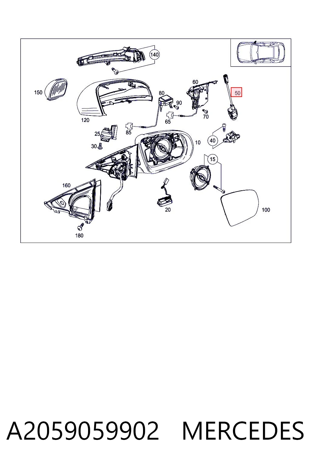 A2059059902 Mercedes Камера системы обеспечения видимости