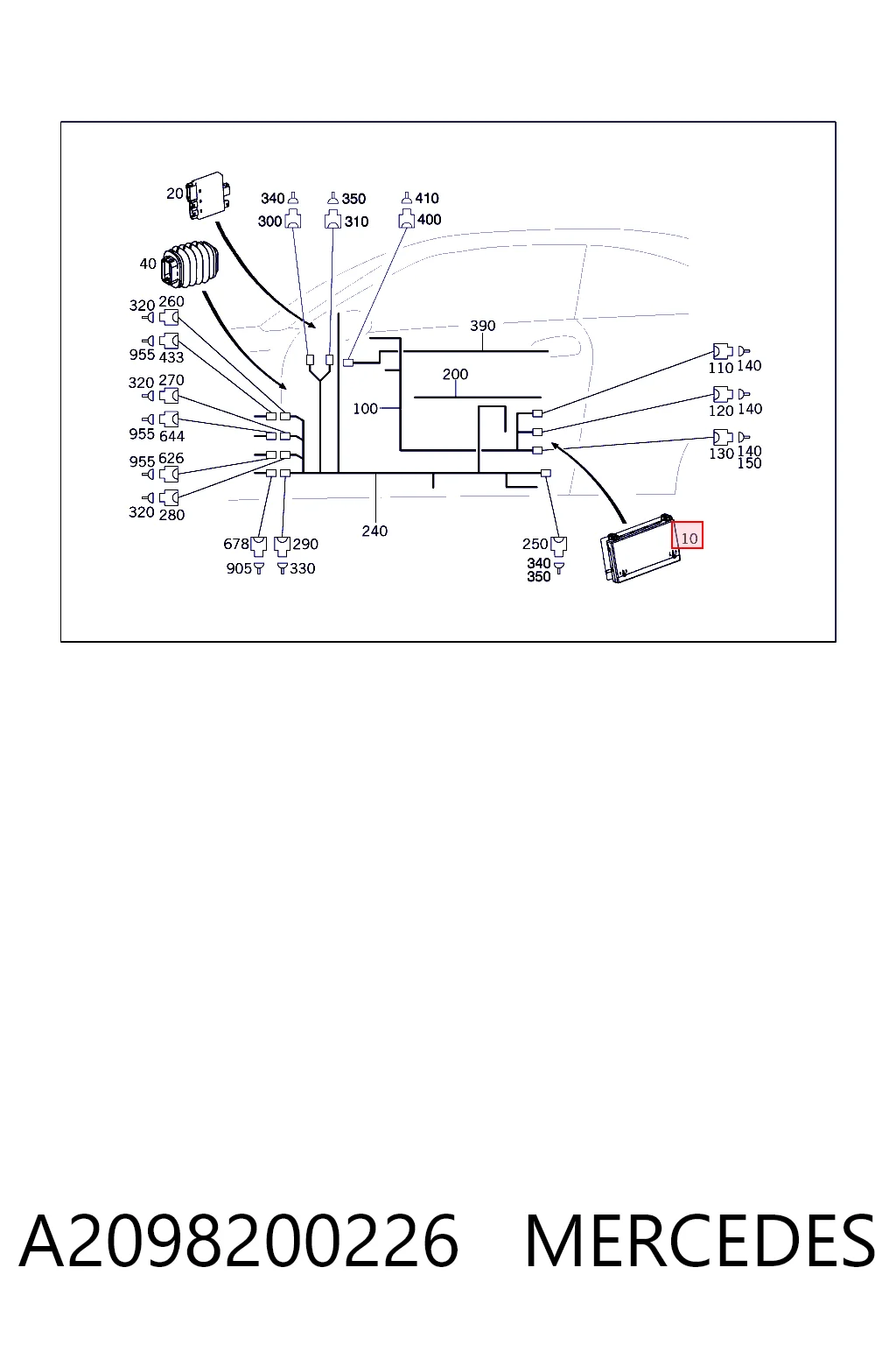 Блок комфорта передней двери Mercedes 2098200226 цена, от 25.34 USD