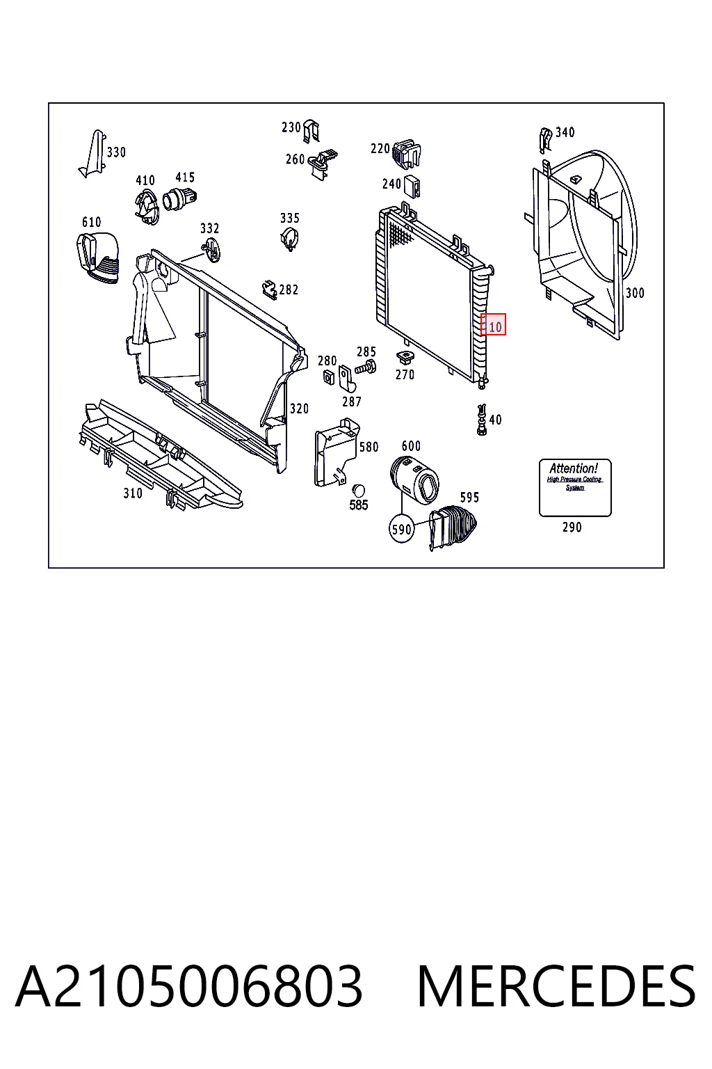 A2105006803 Mercedes Радиатор основной