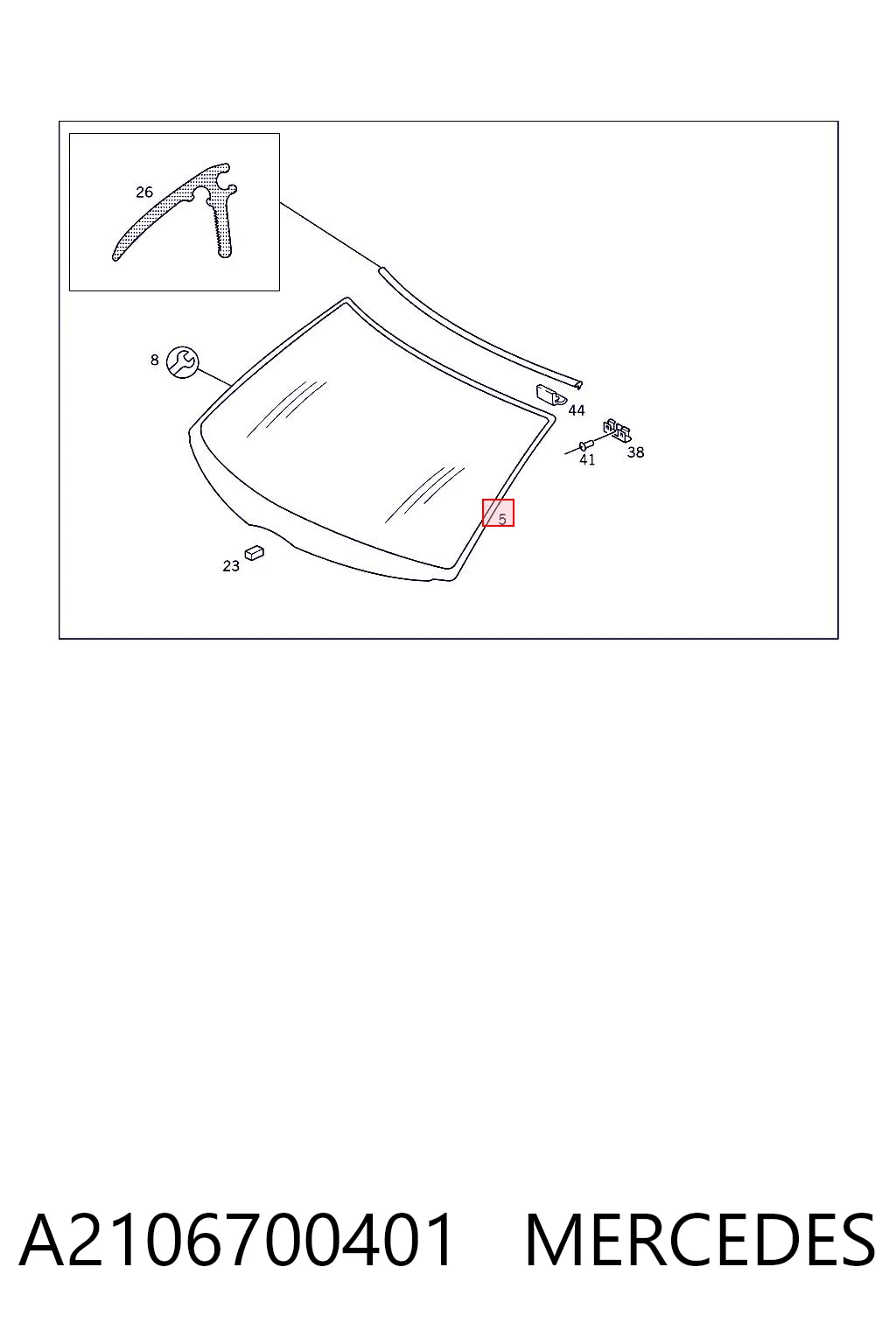  Лобовое стекло Mercedes E 