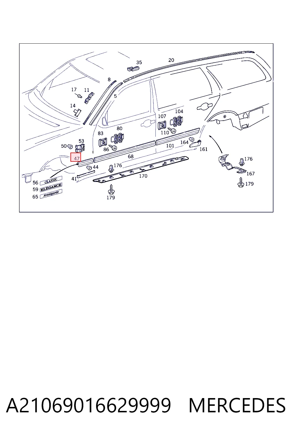  Mercedes A21069016629744 цена, от 7.05 USD