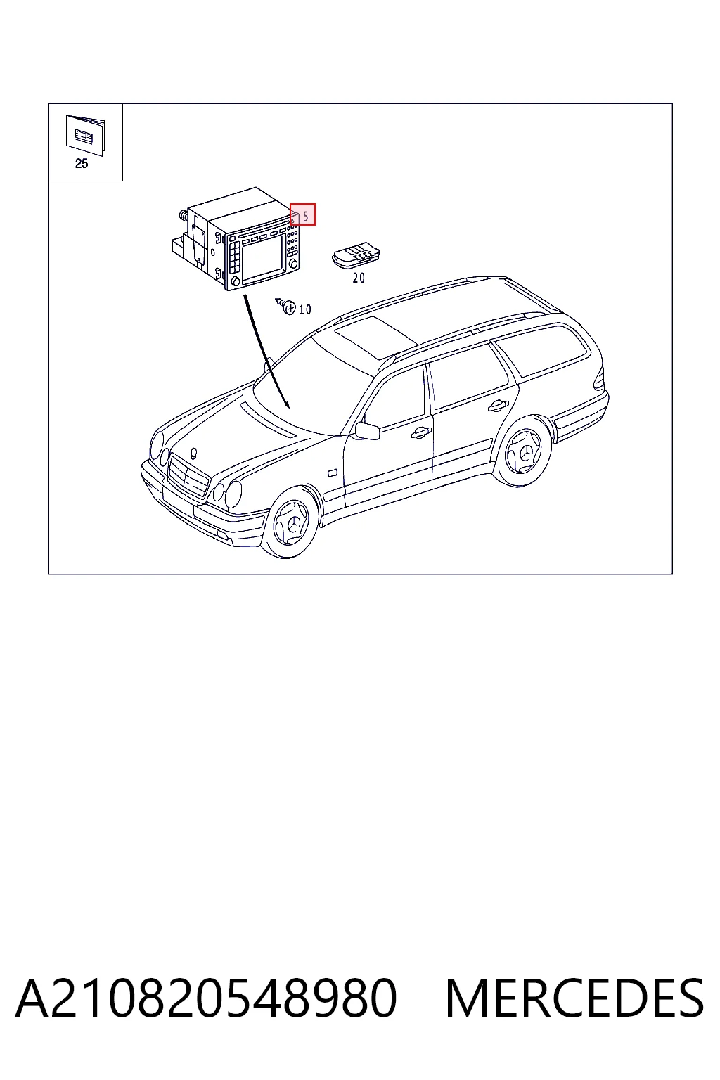 Радиоприемник на Mercedes E  W210