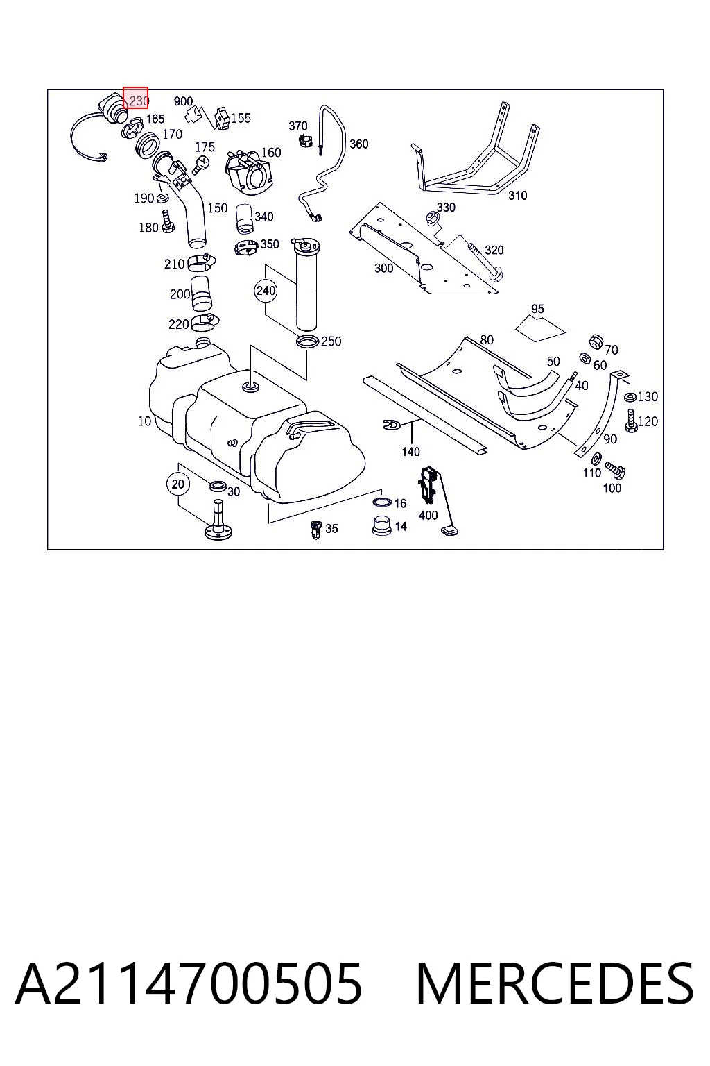 A2114700505 Mercedes Крышка топливного Бака