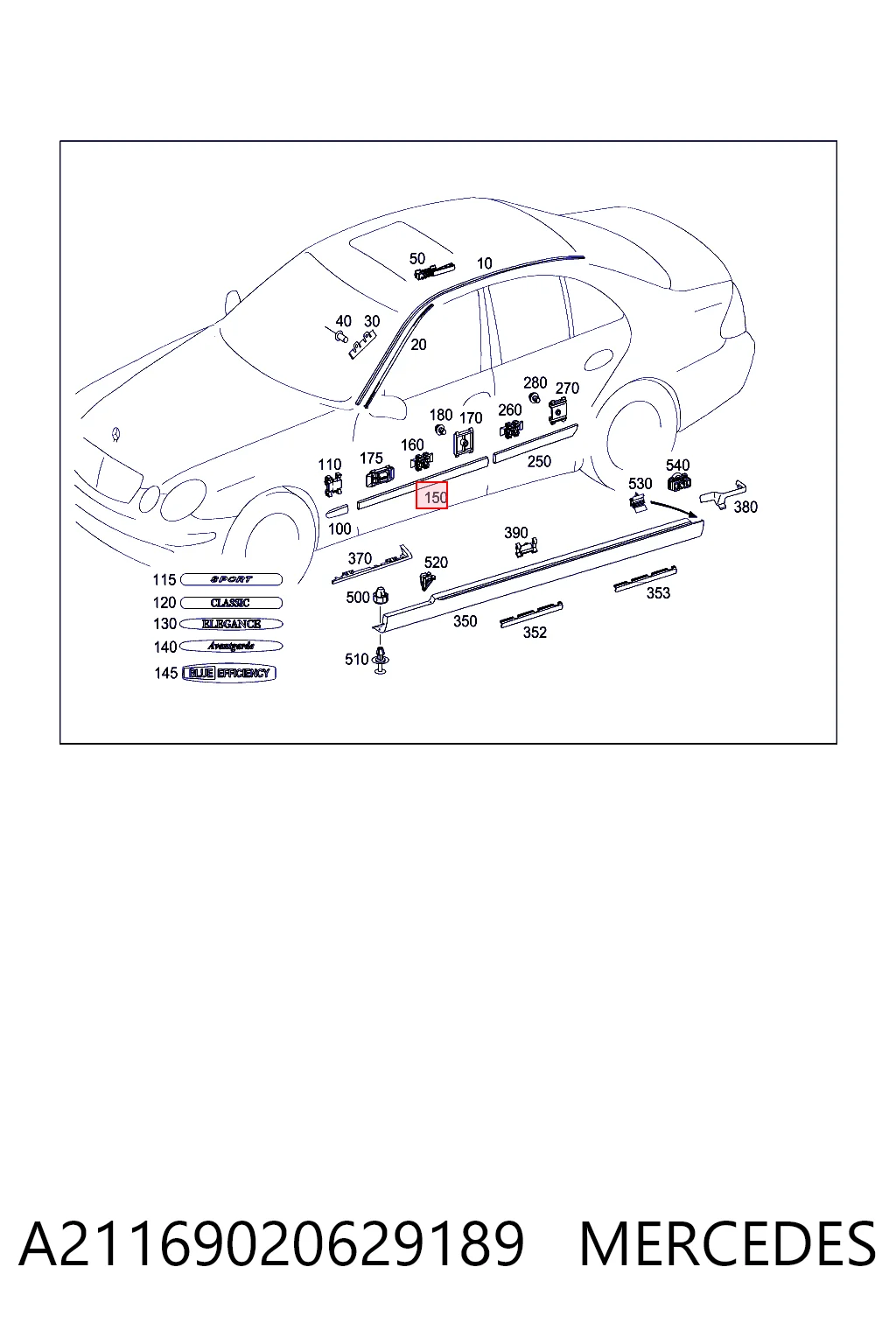  Mercedes A21169020629960