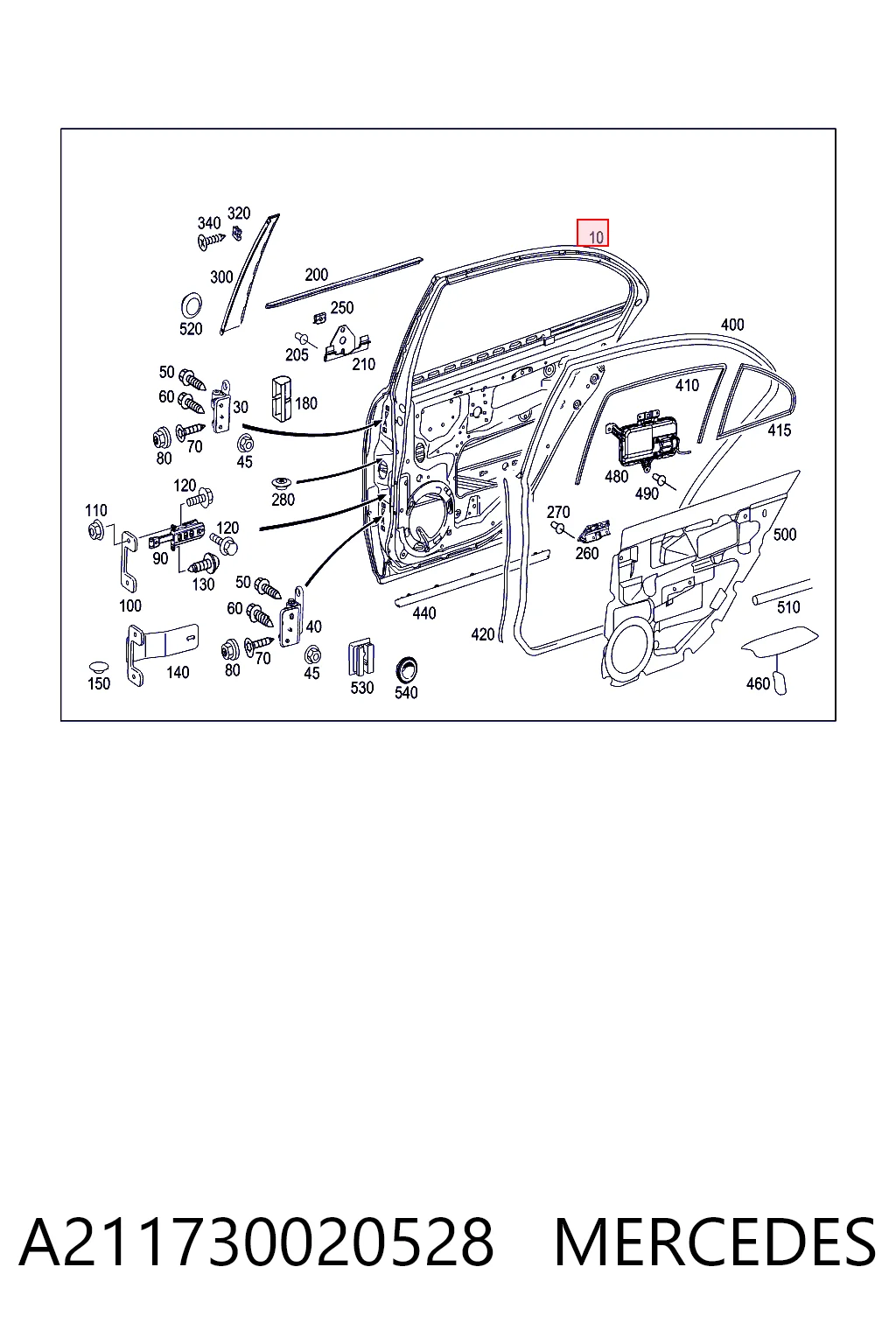 Дверь пассажирская задняя правая Mercedes E седан (W211) (2002 - 2008) цена, от 48.15 USD