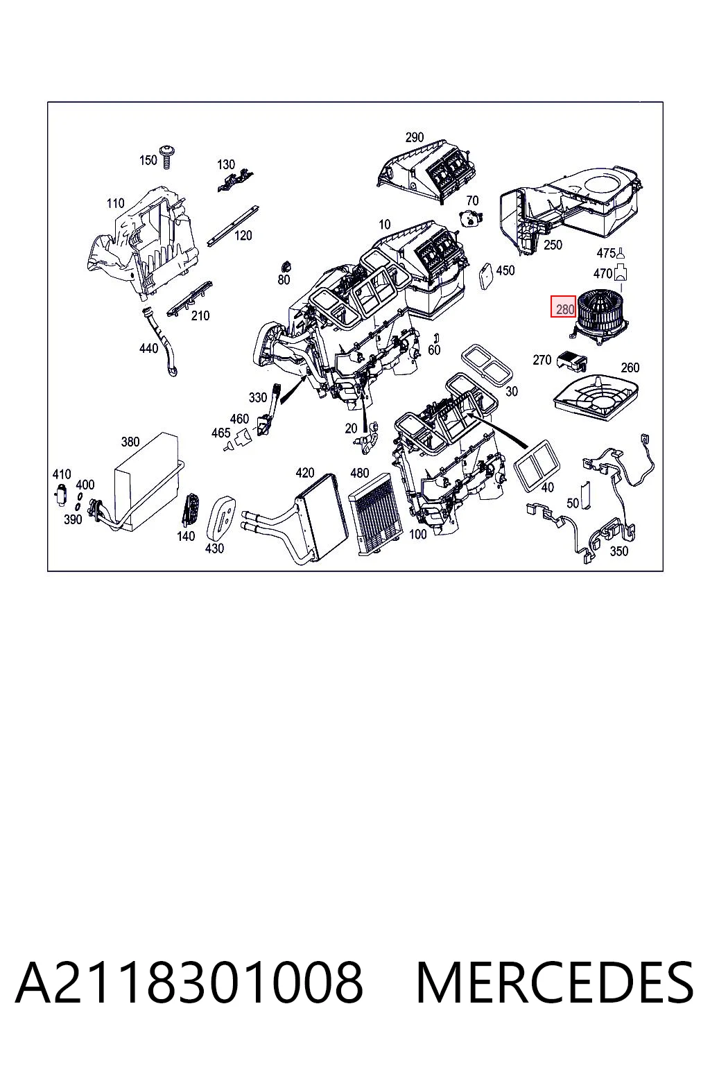 A2118301008 Mercedes Электромотор печки