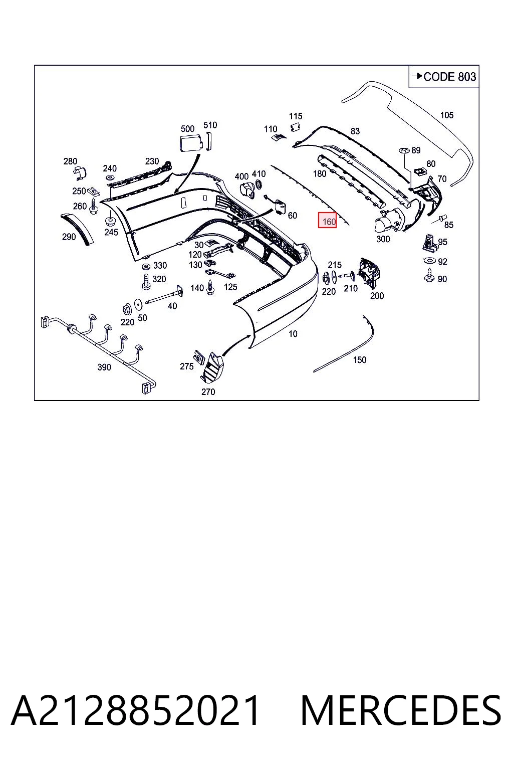 Накладка бампера заднего центральная Autotechteile 1508804 цена, от 21.97 USD