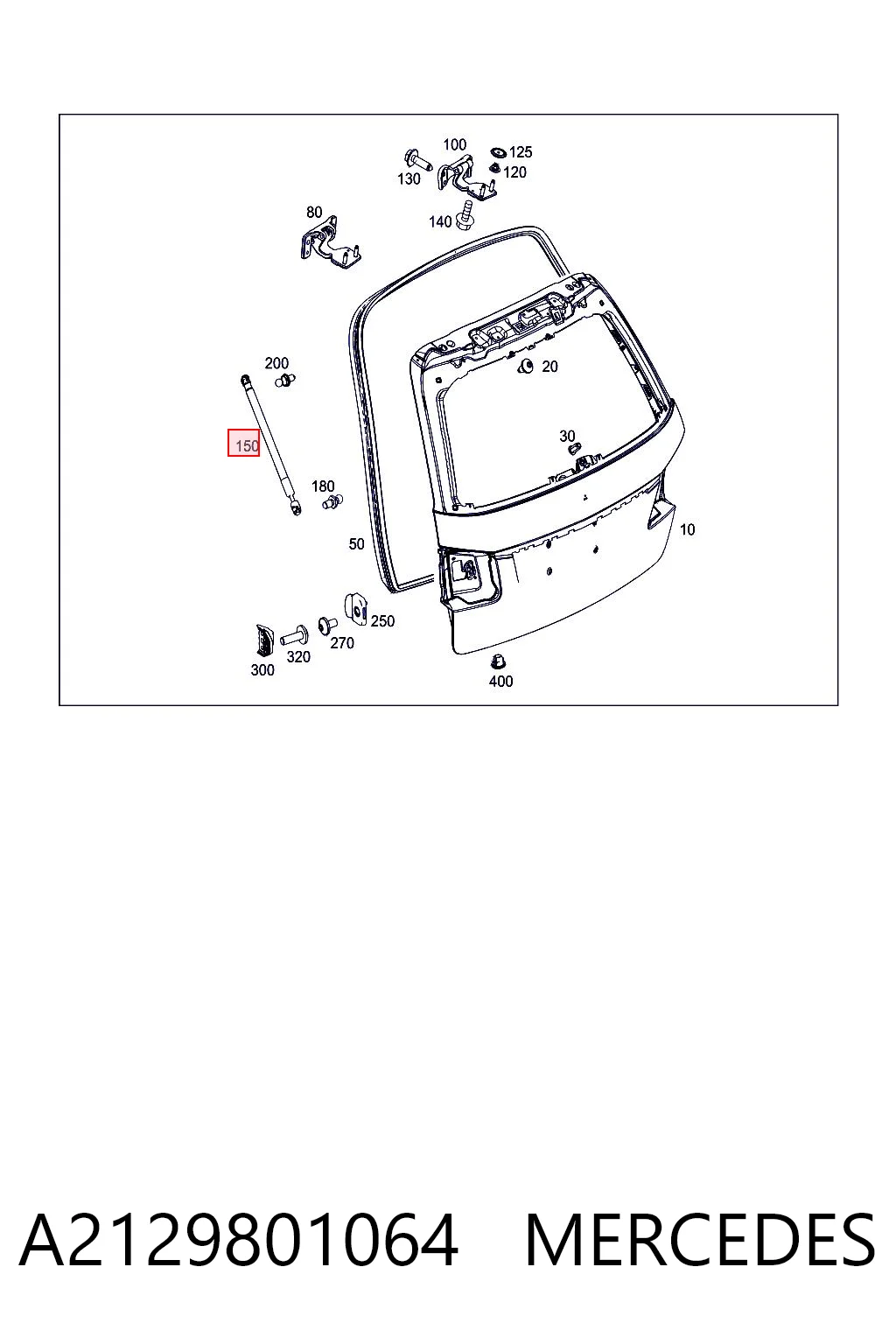A2129801064 Mercedes Амортизатор крышки багажника