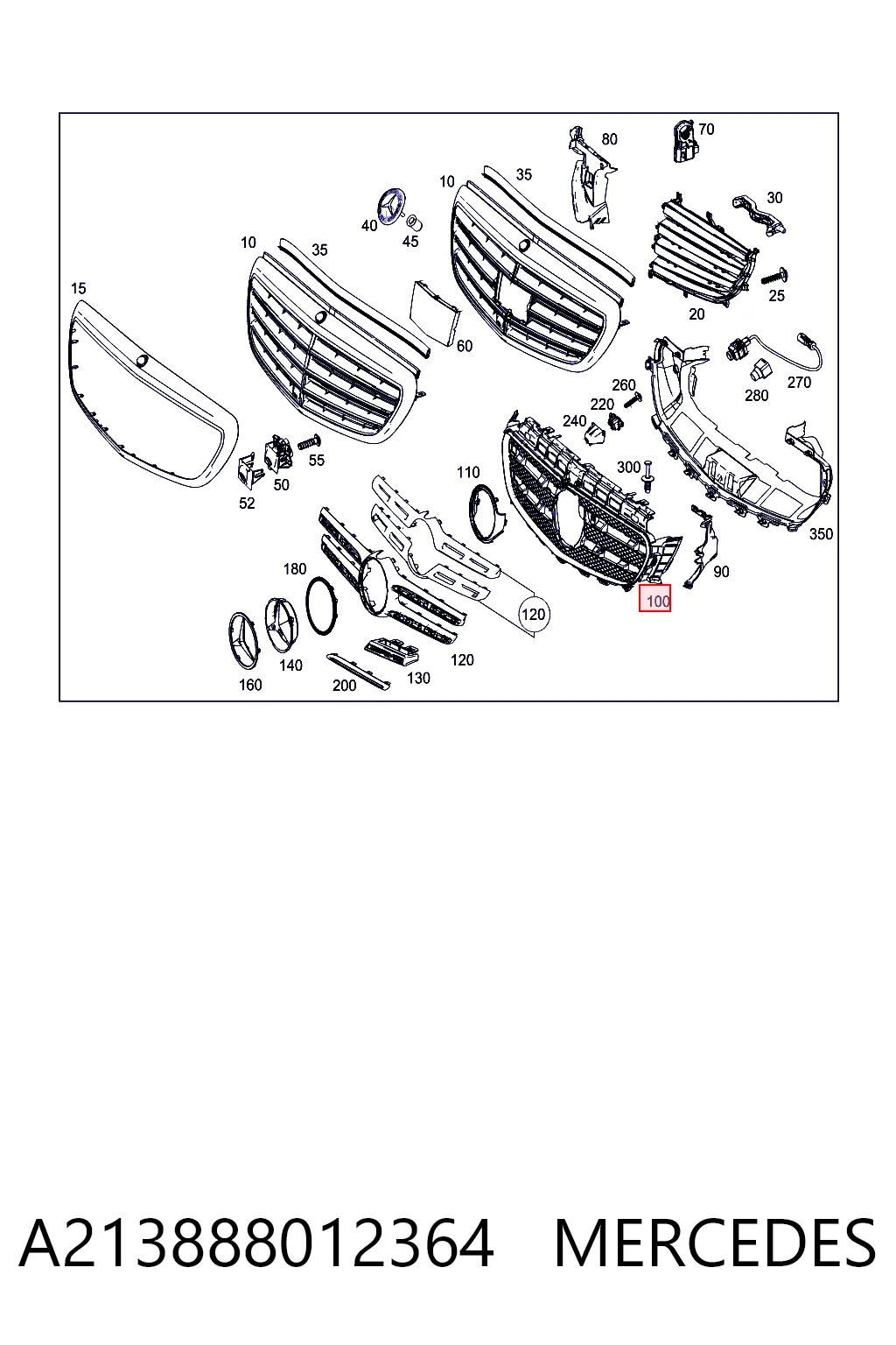 Облицовка радиатора Mercedes E универсал (S213) (2016 - 2023) цена, от 115.68 USD
