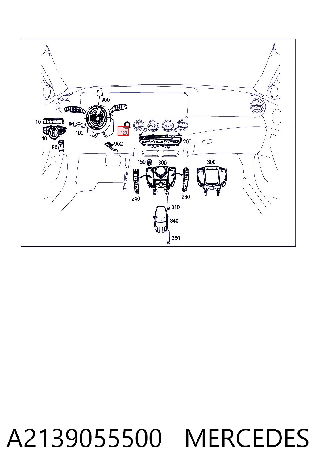 A2139055500 Mercedes Кнопка стоп-старт