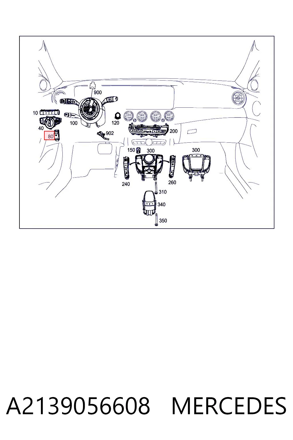 A2139056608 Mercedes Кнопка электромеханического стояночного тормоза