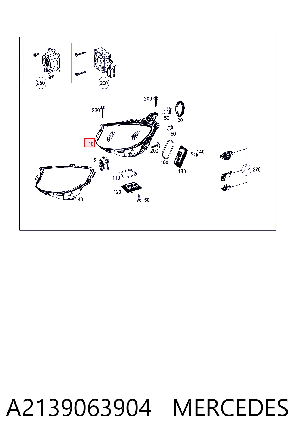 A2139063904 Mercedes Фара
