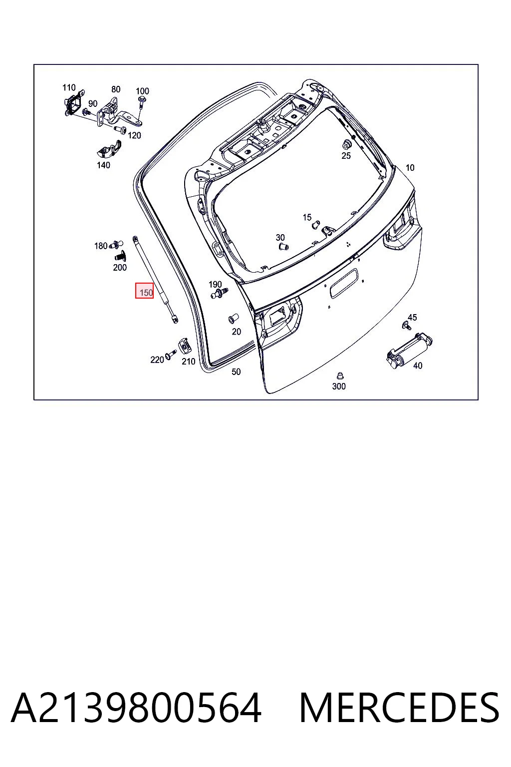 A2139800564 Mercedes Амортизатор крышки багажника