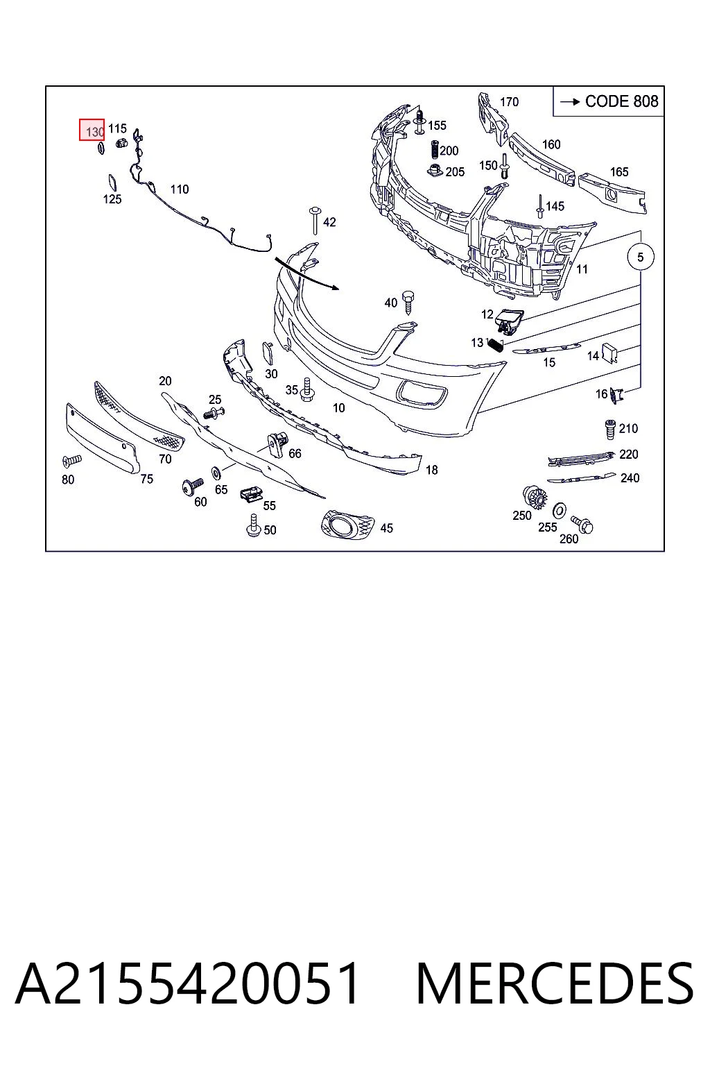 A2155420051 Mercedes Кольцо парктроника уплотнительное