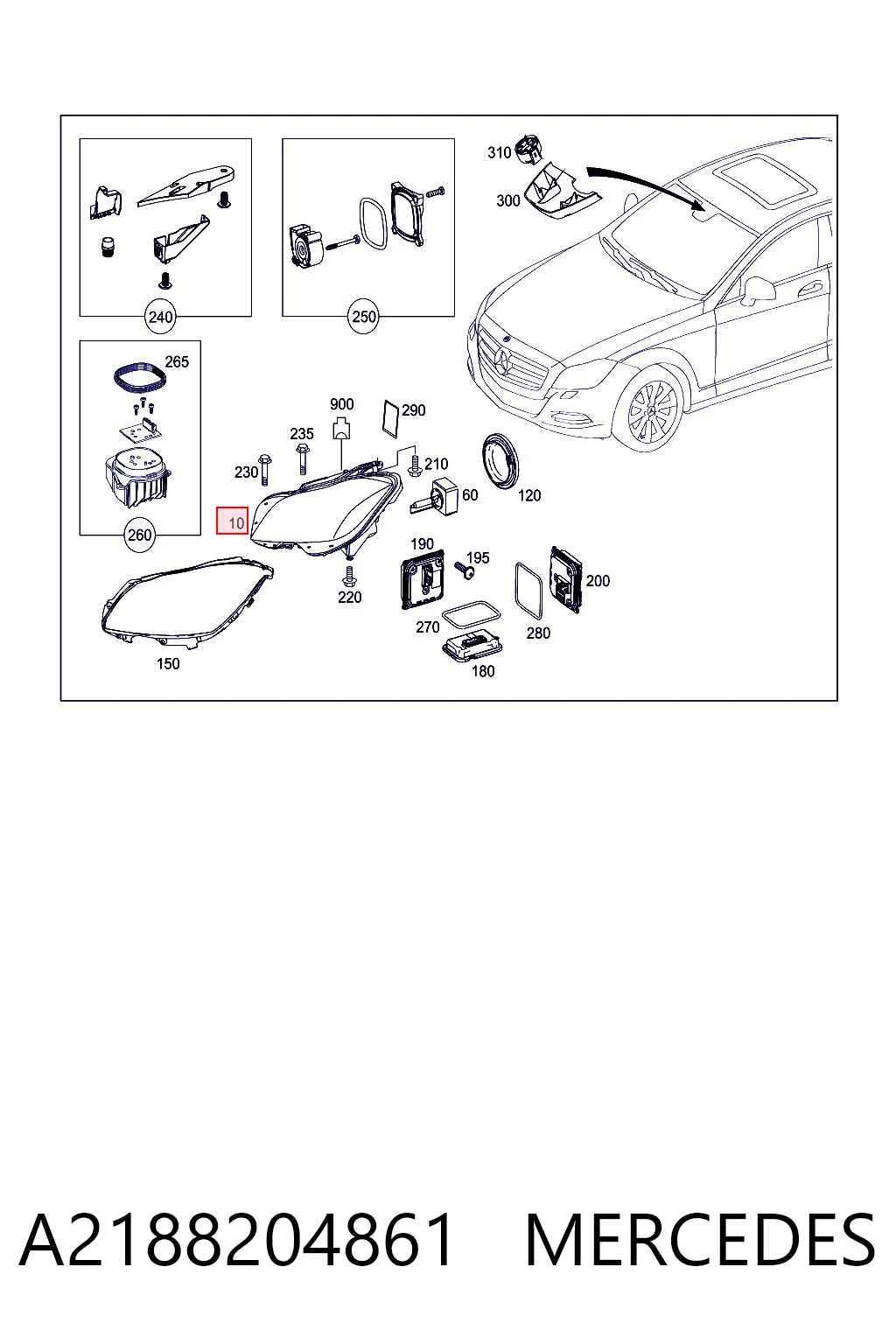 Правая блок фара VAG A2188208861 цена, от 1299.81 USD