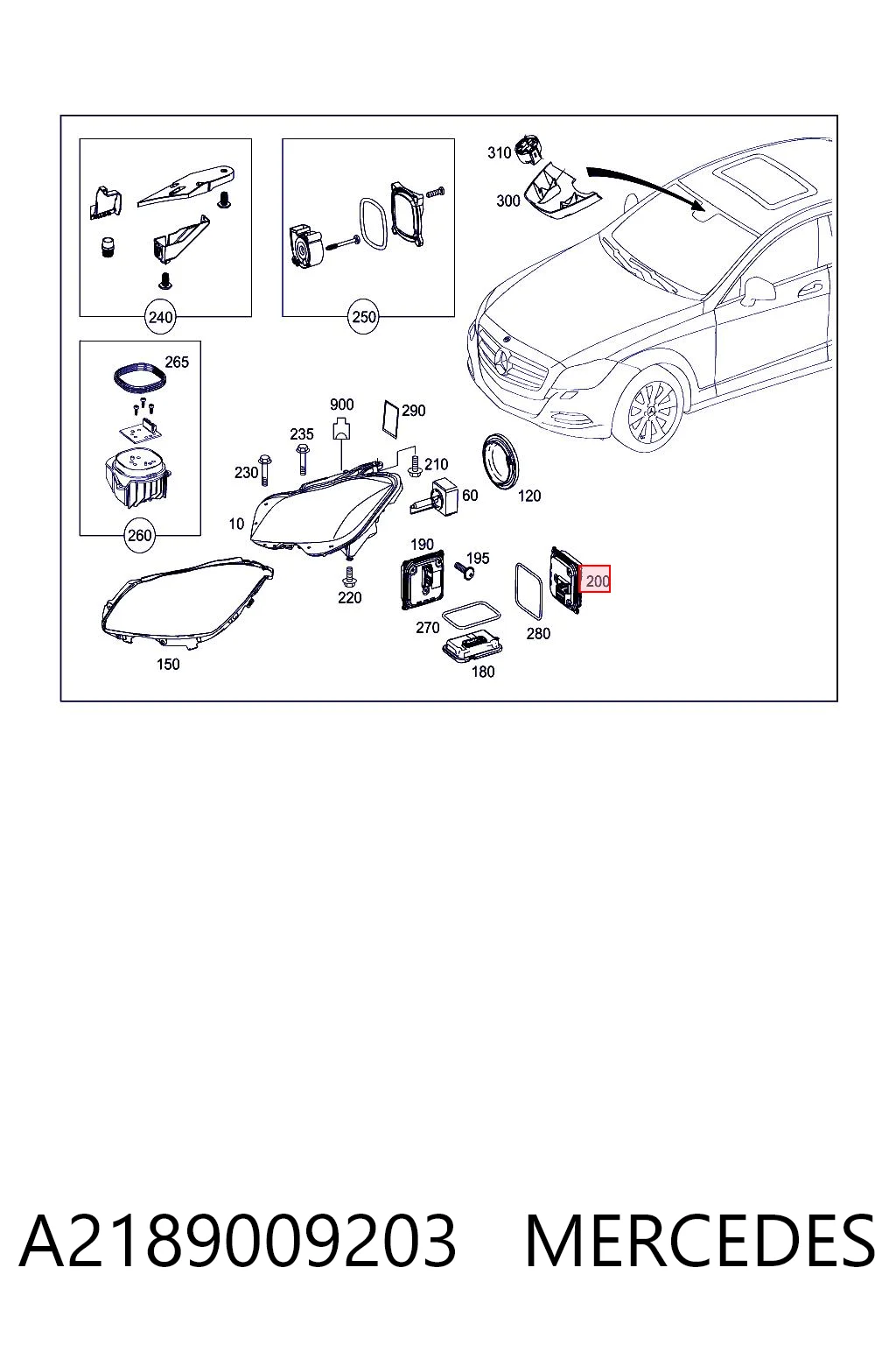 A2189009203 Mercedes Модуль управления биксеноном