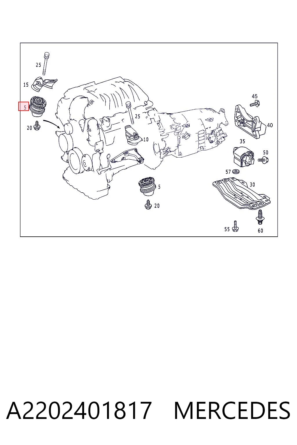 A2202401817 Mercedes Правая подушка двигателя