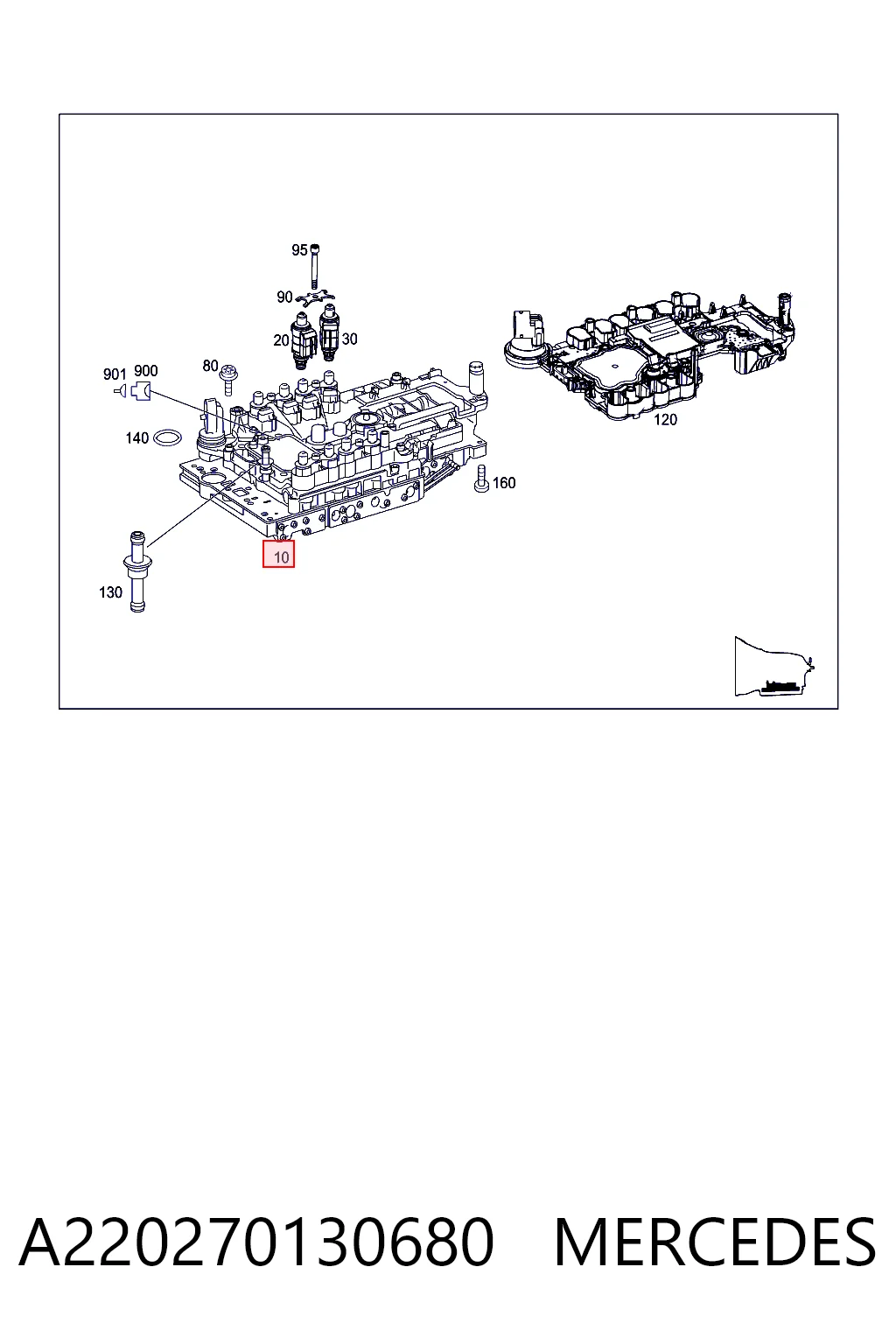 Блок клапанов АКПП A220270270687 Mercedes