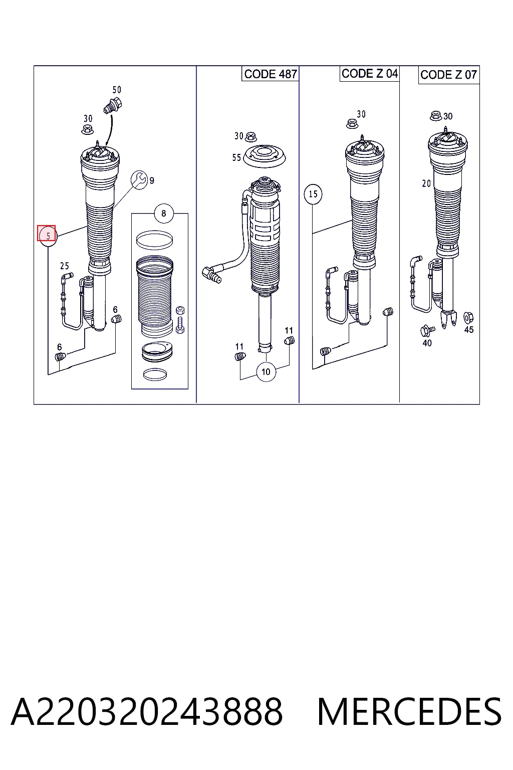 A220320243888 Mercedes Стойка передняя